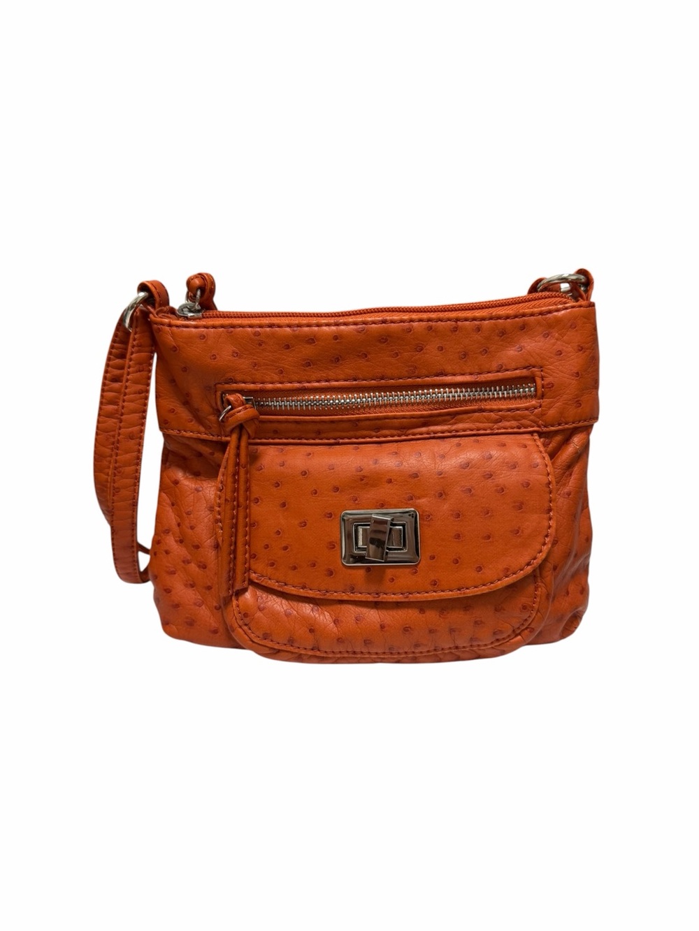 Gal Orange Dots Faux Leather Crossbody